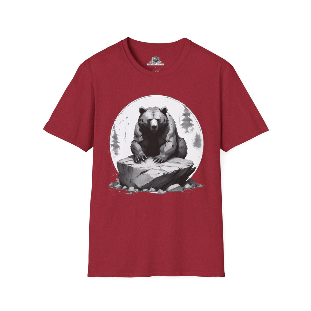 Printify T-Shirt S / Antique Cherry Red Bear Wild Motivation - Softstyle T-Shirt