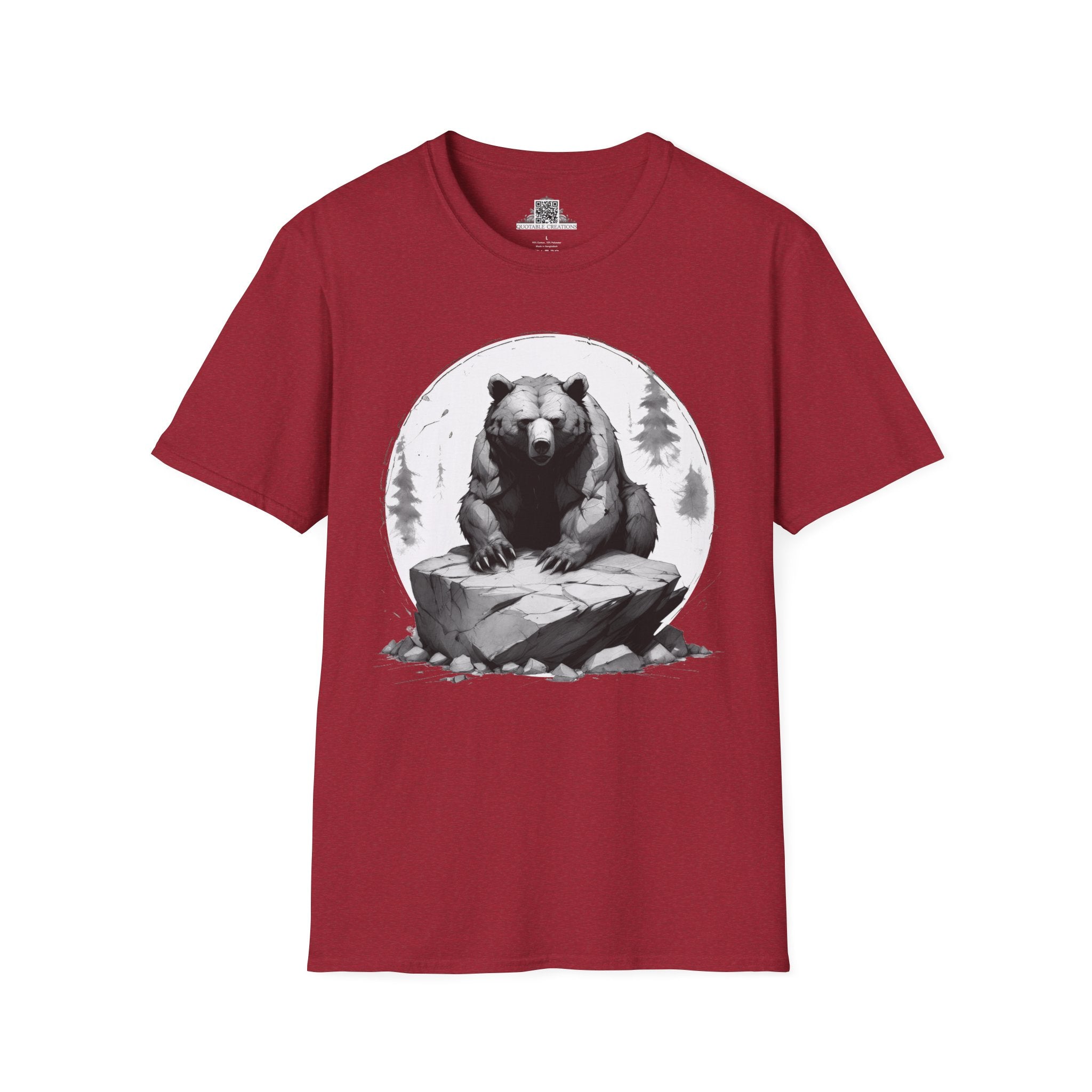 Printify T-Shirt S / Antique Cherry Red Bear Wild Motivation - Softstyle T-Shirt
