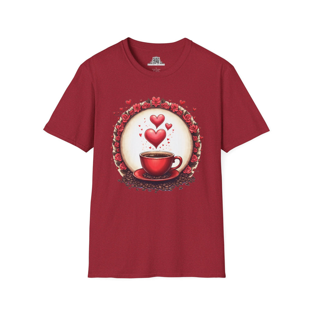 Printify T-Shirt S / Antique Cherry Red Brew-tiful Love Coffee - Love & Fun T-Shirt