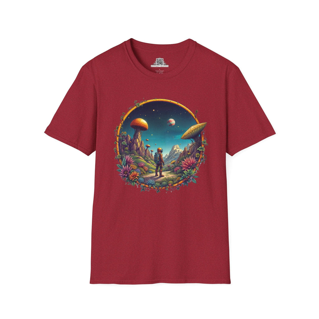 Printify T-Shirt S / Antique Cherry Red Cosmic Explorer UFO & Cosmic - T-Shirt