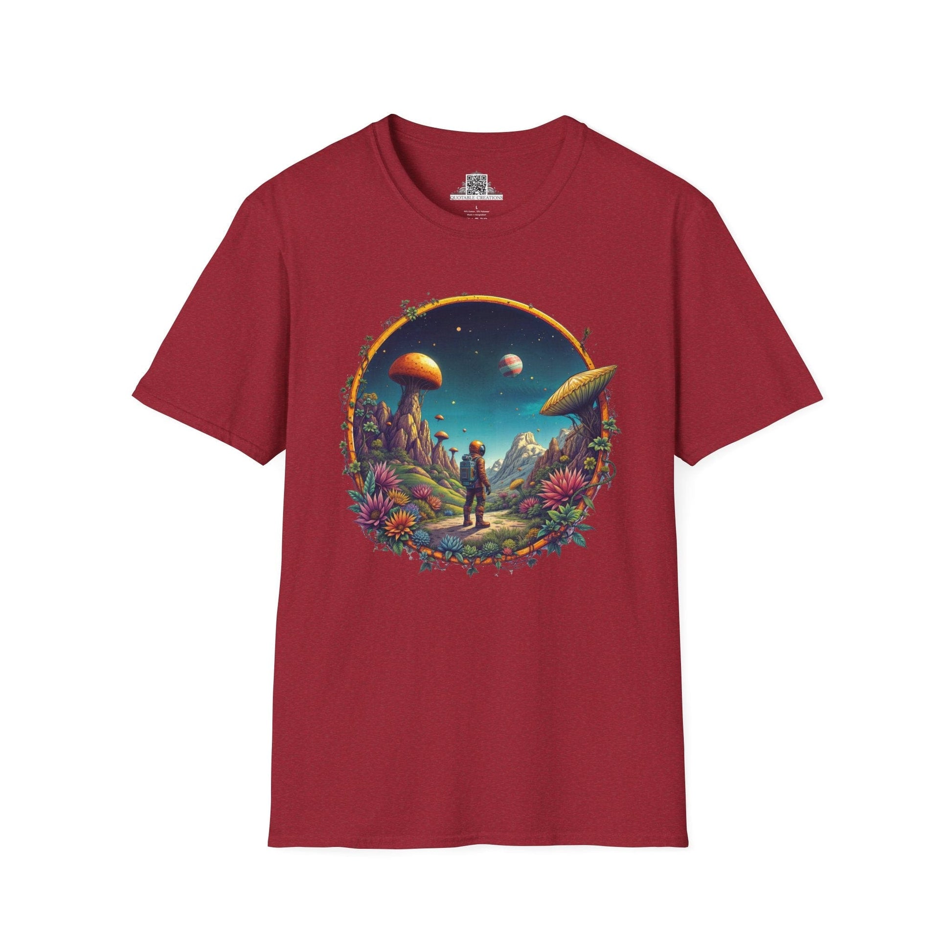 Printify T-Shirt S / Antique Cherry Red Cosmic Explorer UFO & Cosmic - T-Shirt
