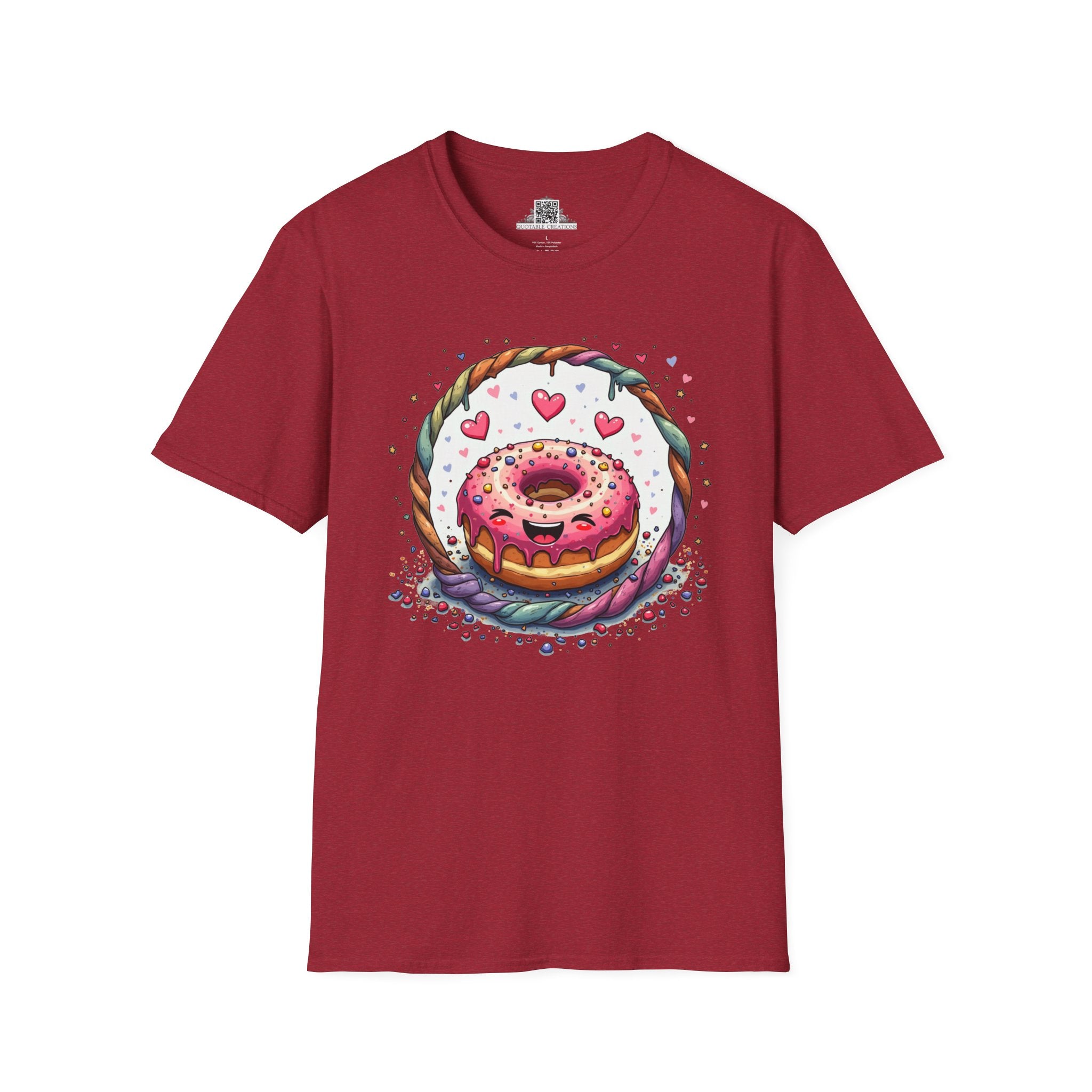 Printify T-Shirt S / Antique Cherry Red Donut Worry - Love & Fun T-Shirt