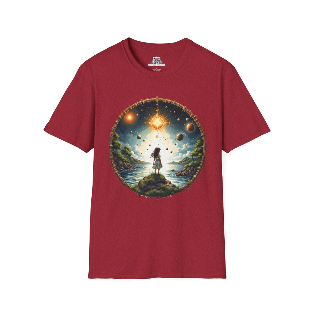 Printify T-Shirt S / Antique Cherry Red Exploring the Final Frontier UFO & Cosmic - T-Shirt