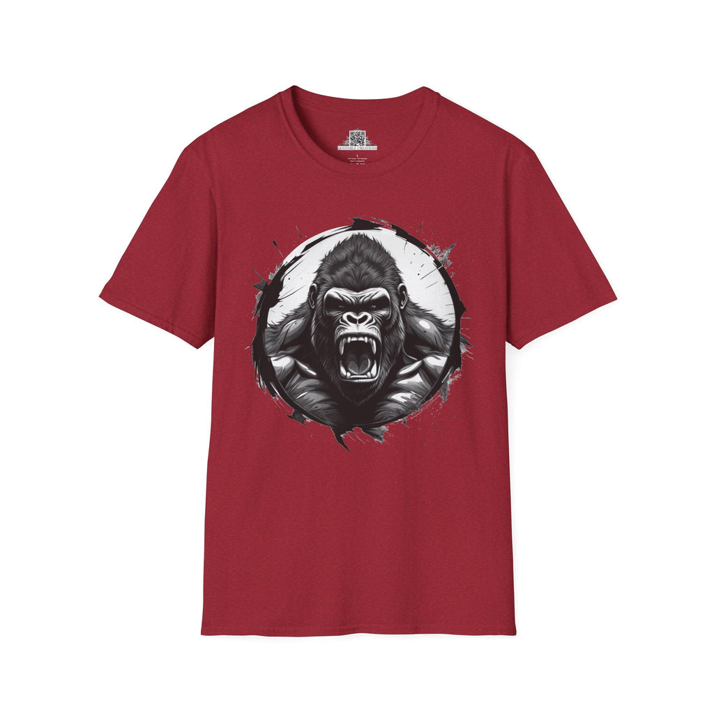 Printify T-Shirt S / Antique Cherry Red Gorilla Wild Motivation - T-Shirt