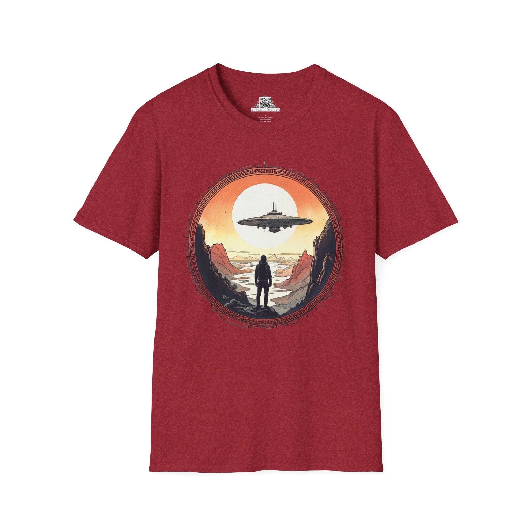 Printify T-Shirt S / Antique Cherry Red I Believe UFO & Cosmic - T-Shirt