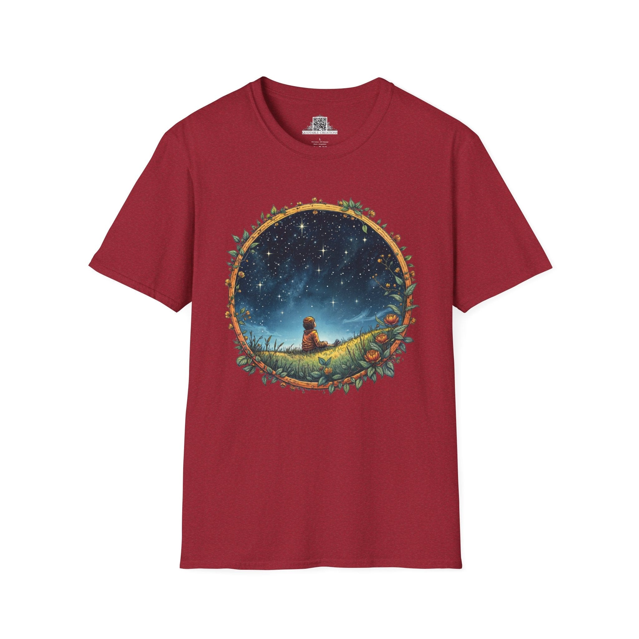 Printify T-Shirt S / Antique Cherry Red Keep Your Eyes on the Skies UFO & Cosmic - T-Shirt