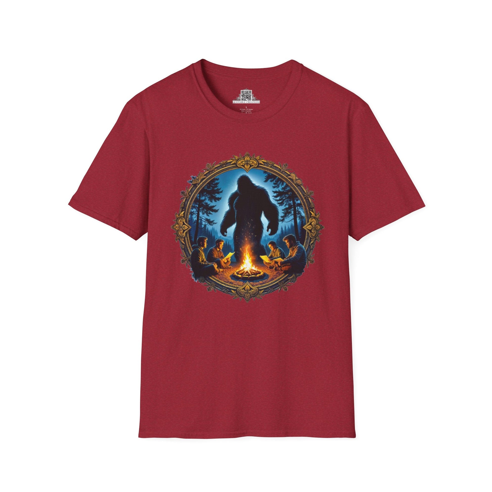 Printify T-Shirt S / Antique Cherry Red Legends Never Sleep - Bigfoot & Legends T-Shirt