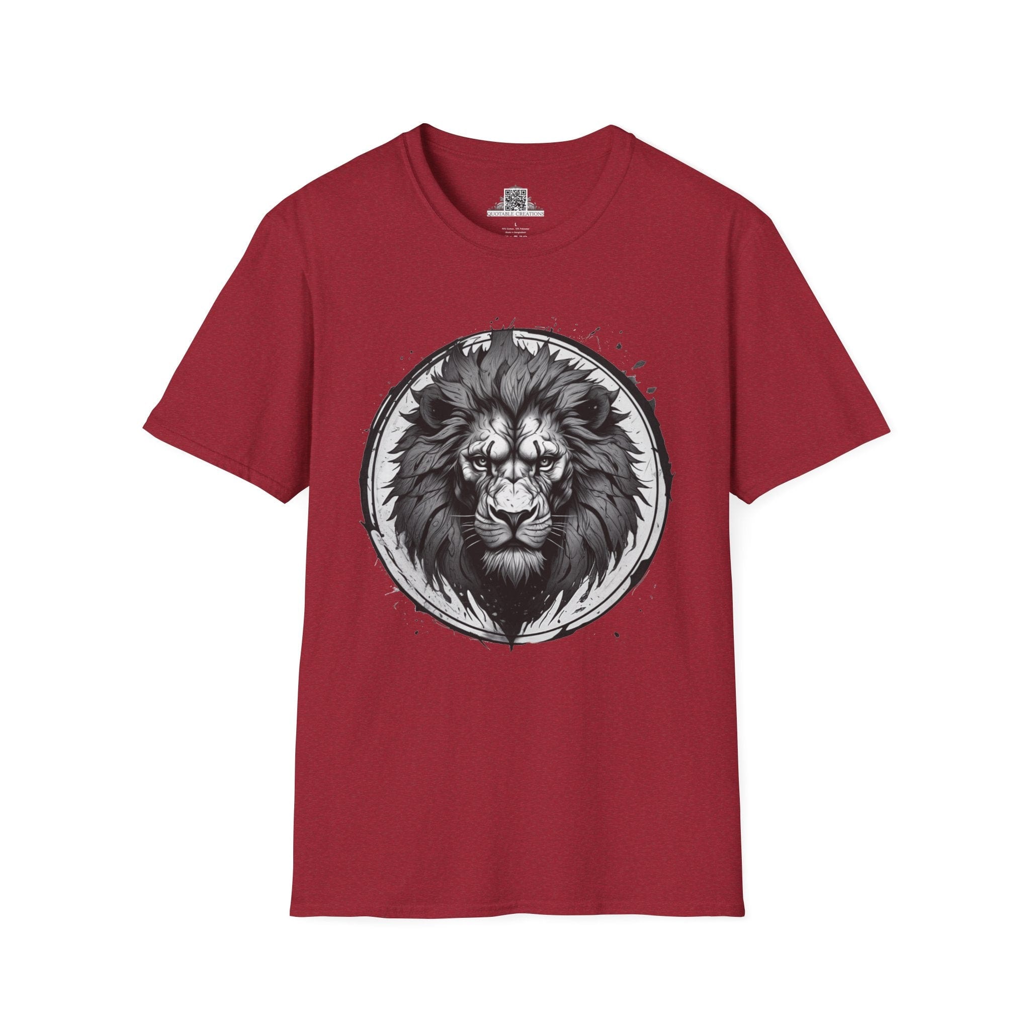 Printify T-Shirt S / Antique Cherry Red Lion Stare Wild Power - T-Shirt