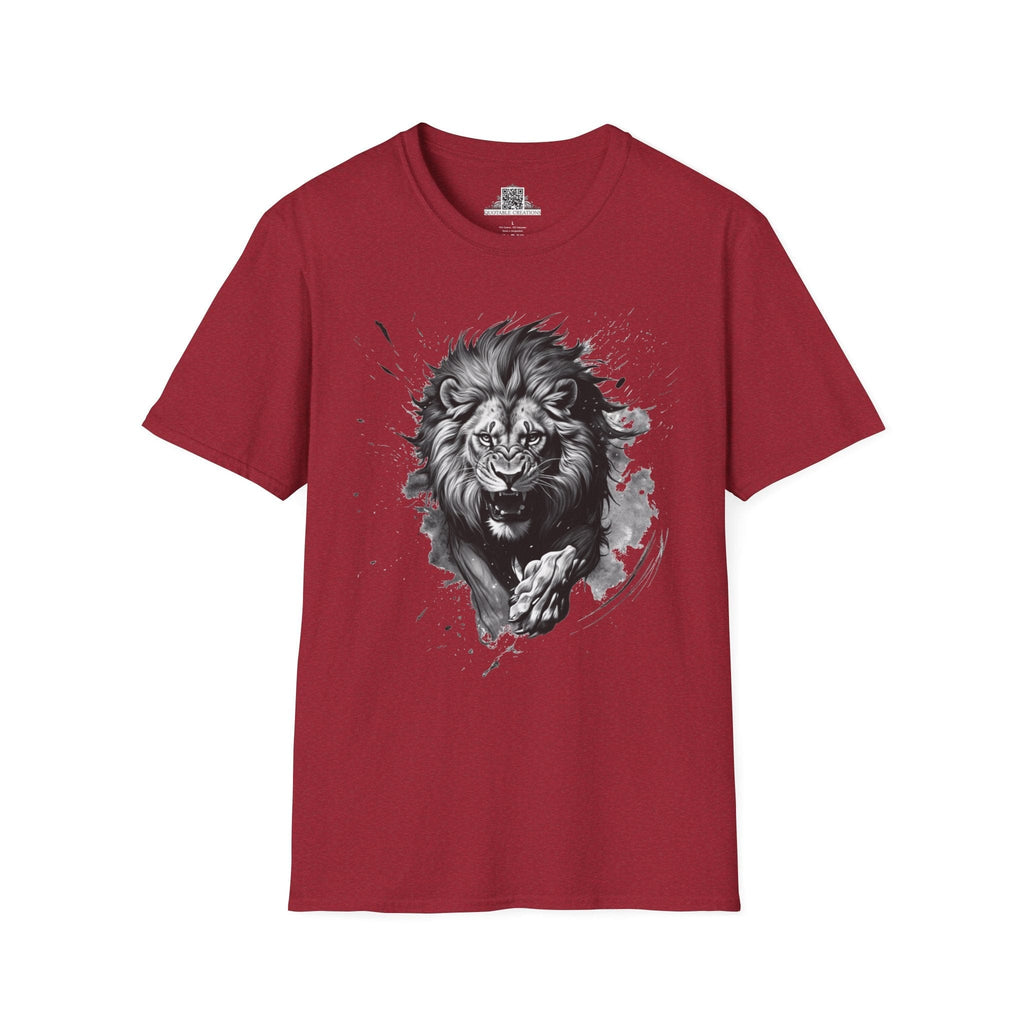 Printify T-Shirt S / Antique Cherry Red Lion Wild Motivation - T-Shirt