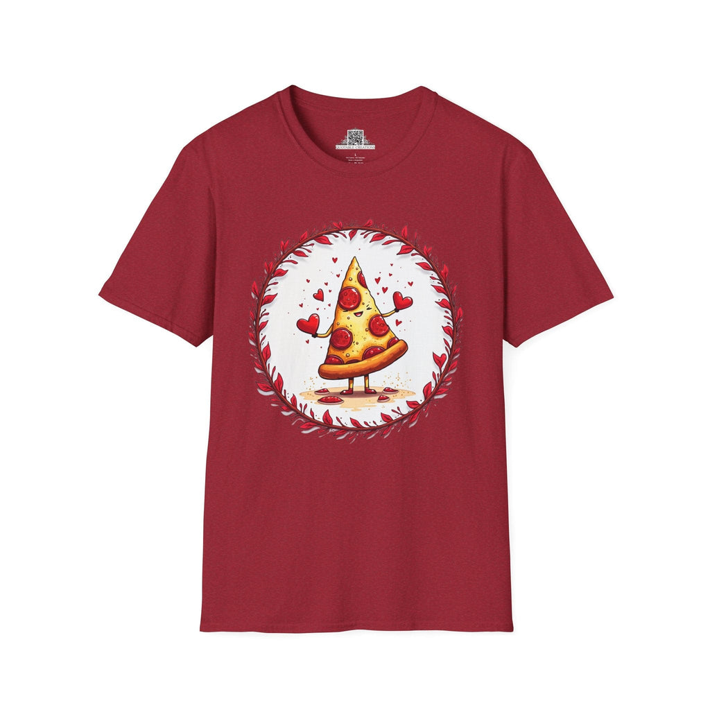Printify T-Shirt S / Antique Cherry Red Love at First Bite Pizza - Love & Fun T-Shirt