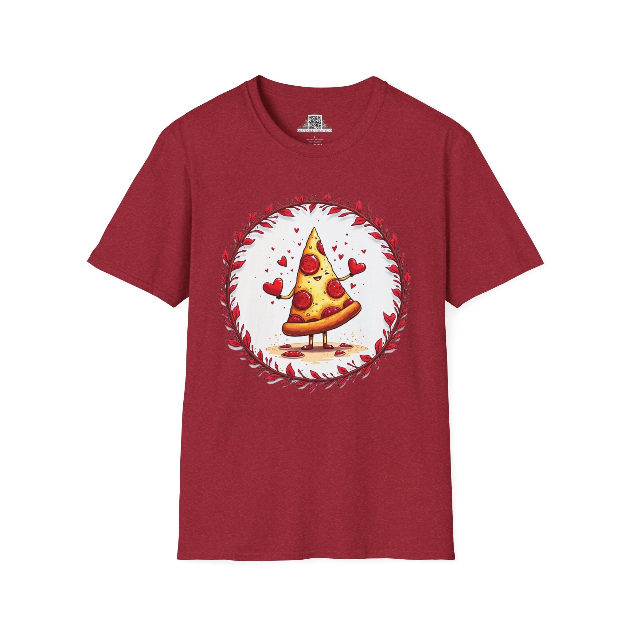 Printify T-Shirt S / Antique Cherry Red Love at First Bite Pizza - Love & Fun T-Shirt