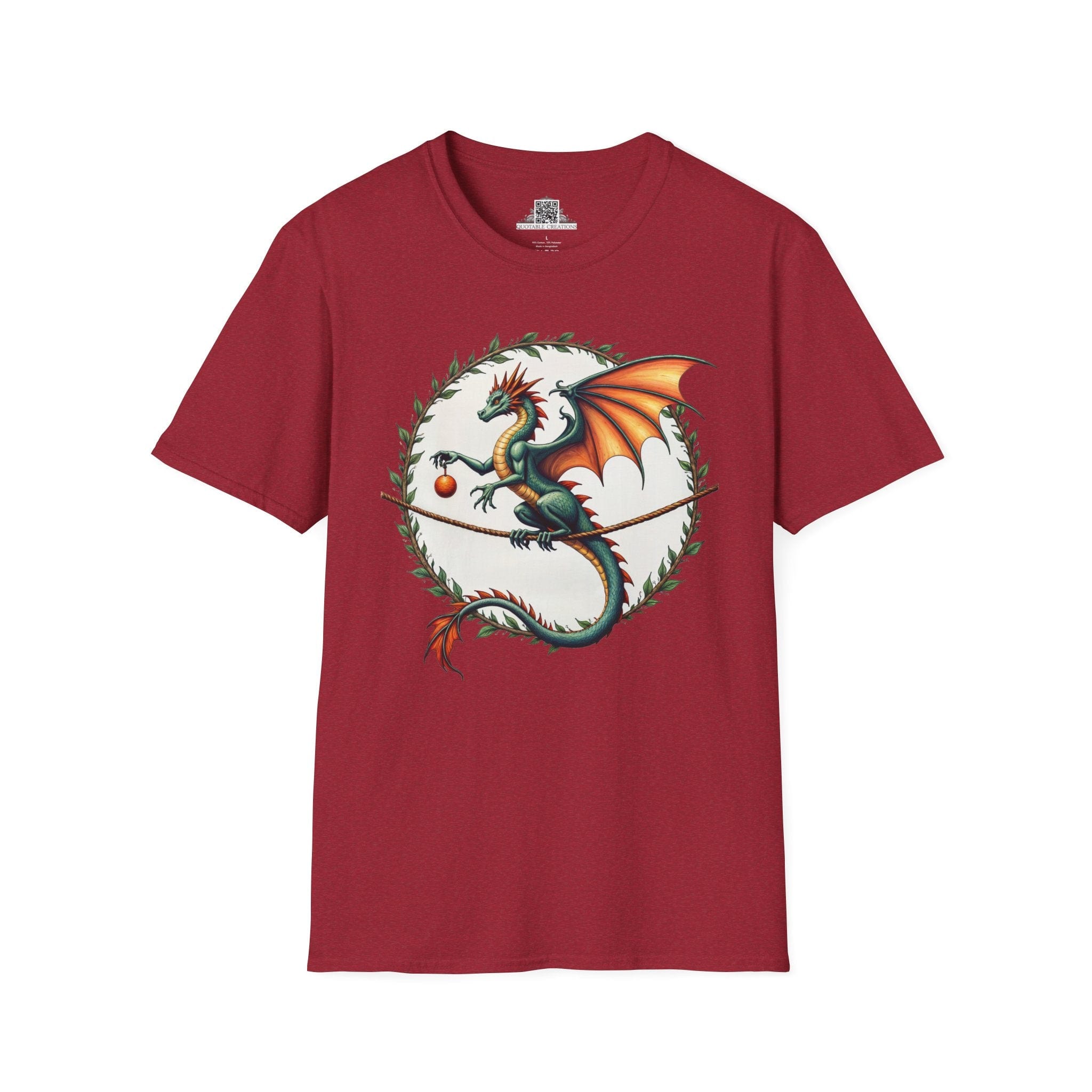 Printify T-Shirt S / Antique Cherry Red Pixieweave - Dragons & Magic T-Shirt