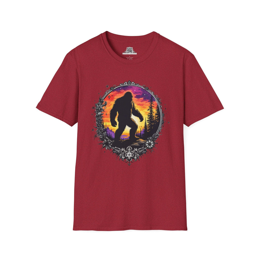 Printify T-Shirt S / Antique Cherry Red Sasquatch Sightings - Bigfoot & Legends T-Shirt