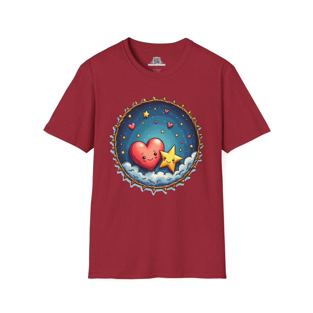 Printify T-Shirt S / Antique Cherry Red Sparks of Love - Love & Fun T-Shirt