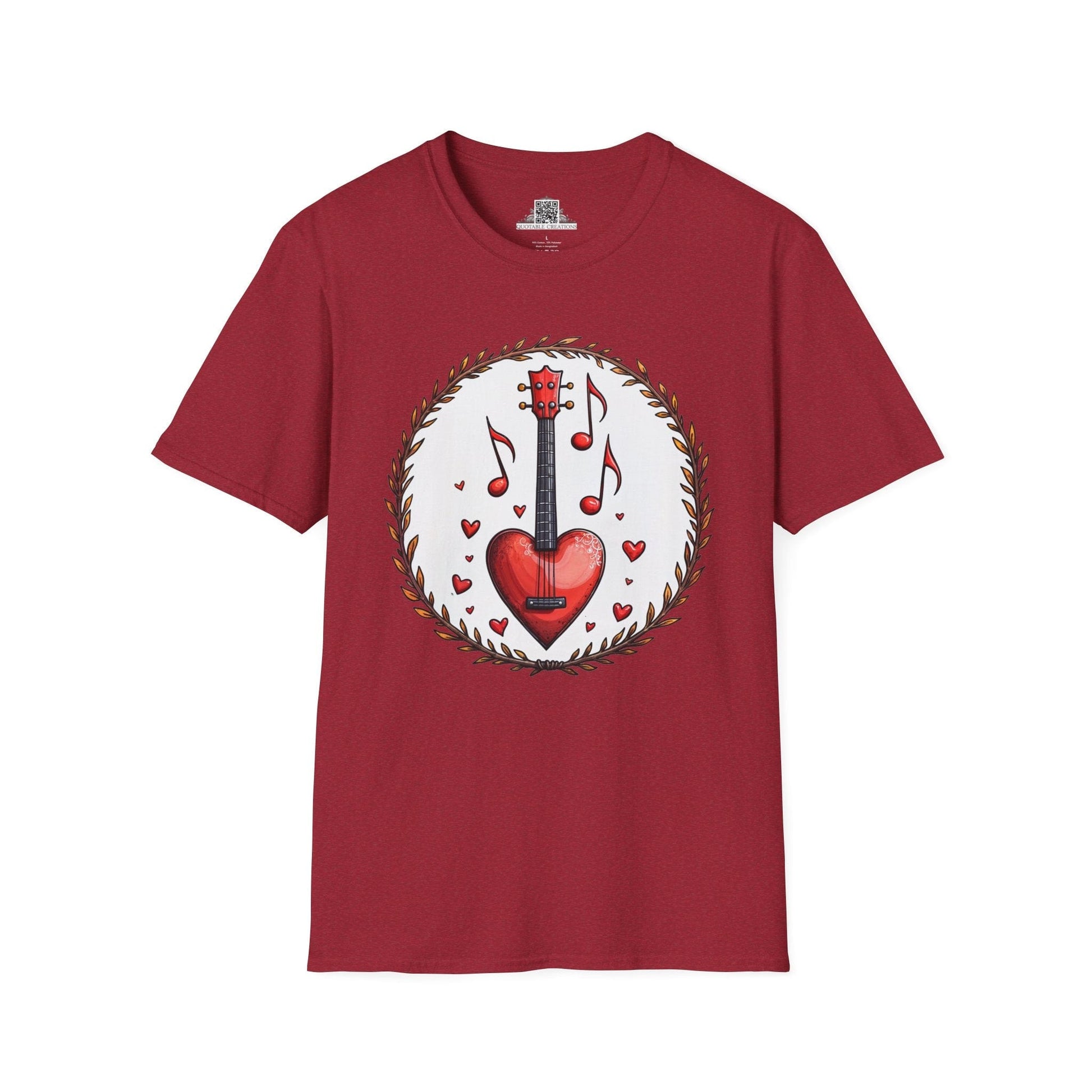 Printify T-Shirt S / Antique Cherry Red Sweet Symphony Music - Love & Fun T-Shirt