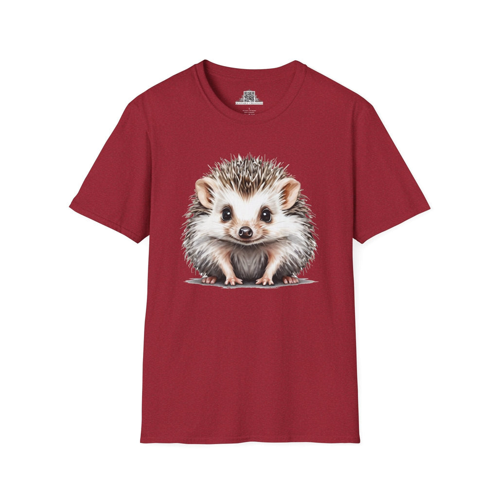 Printify T-Shirt S / Antique Cherry Red T-Shirt - Baby Hedgehog - Hyper Cute