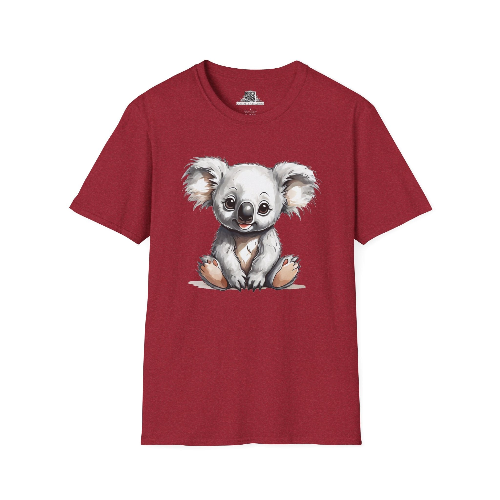 Printify T-Shirt S / Antique Cherry Red T-Shirt - Baby Koala - Hyper Cute