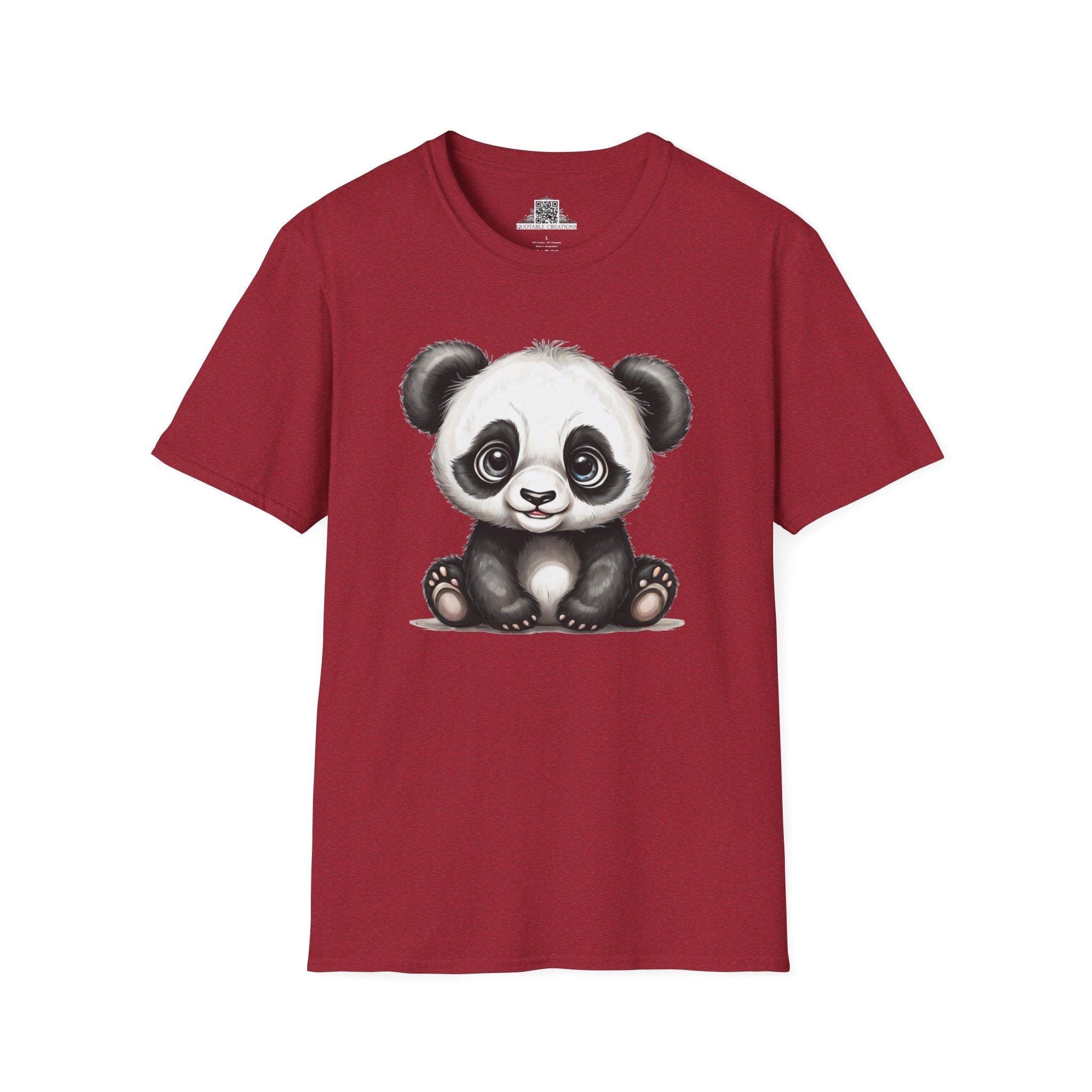 Printify T-Shirt S / Antique Cherry Red T-Shirt - Baby Panda - Hyper Cute
