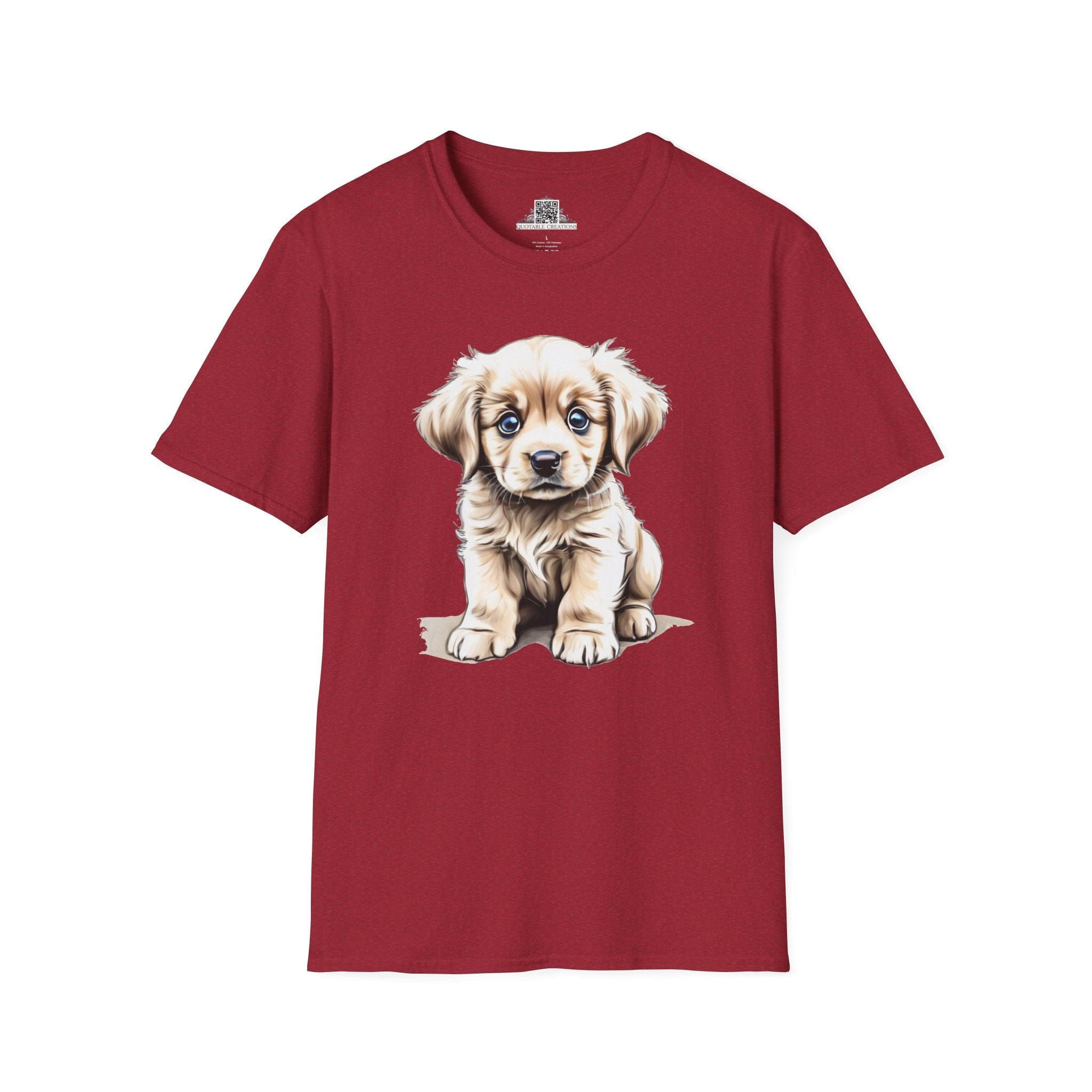 Printify T-Shirt S / Antique Cherry Red T-Shirt - Baby Puppy - Hyper Cute