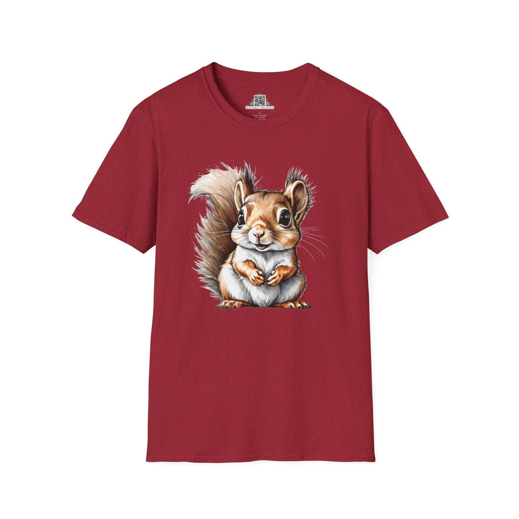 Printify T-Shirt S / Antique Cherry Red T-Shirt - Baby Squirrel - Hyper Cute