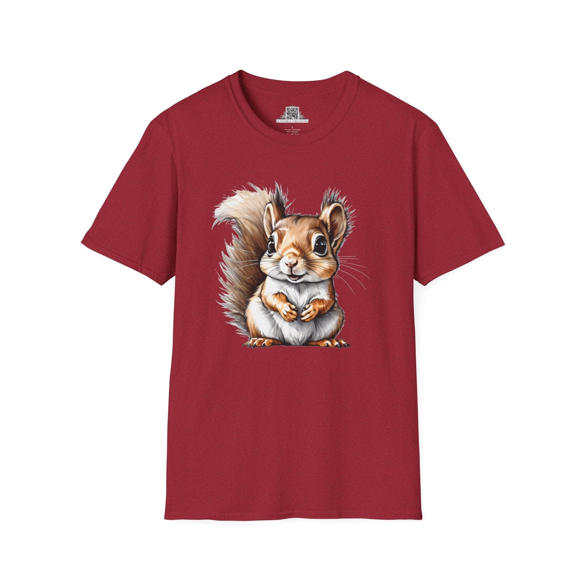Printify T-Shirt S / Antique Cherry Red T-Shirt - Baby Squirrel - Hyper Cute