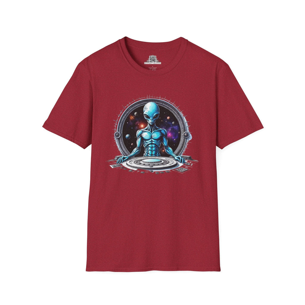Printify T-Shirt S / Antique Cherry Red T-Shirt - Galactic Traveler Ready for Cosmic Adventures! - Alien & Space