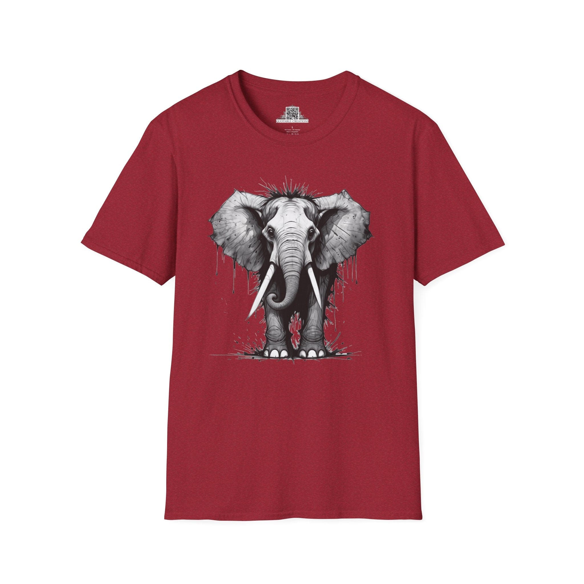 Printify T-Shirt S / Antique Cherry Red T-Shirt - I'm Fine Elephant - Everything's Fine