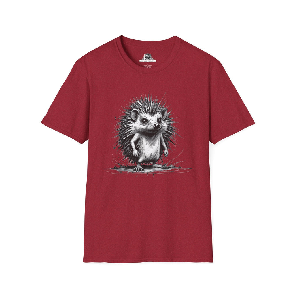 Printify T-Shirt S / Antique Cherry Red T-Shirt - I'm Fine Hedgehog - Everything's Fine