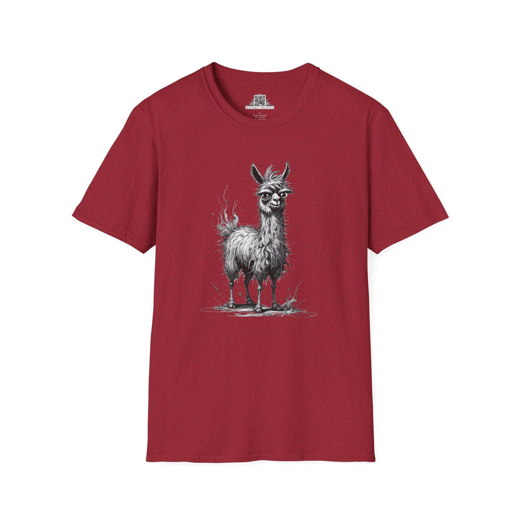 Printify T-Shirt S / Antique Cherry Red T-Shirt - I'm Fine Llama- Everything's Fine