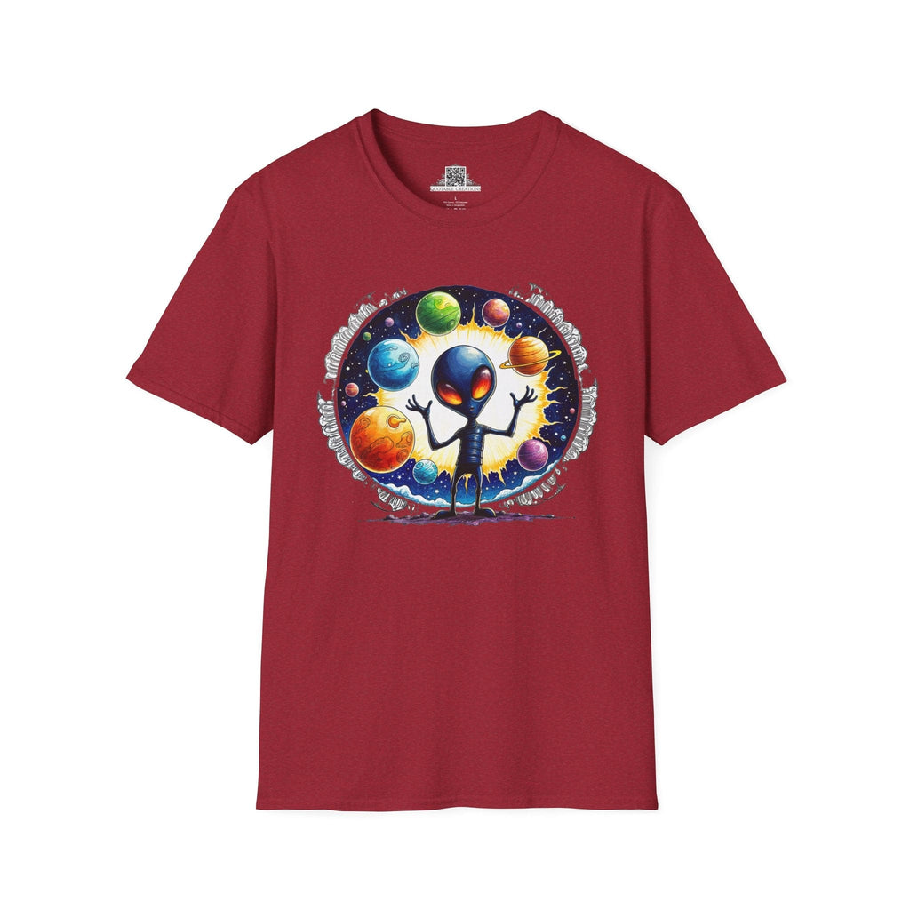 Printify T-Shirt S / Antique Cherry Red T-Shirt - Out of This World Fun is Just a Star Jump Away! - Alien & Space