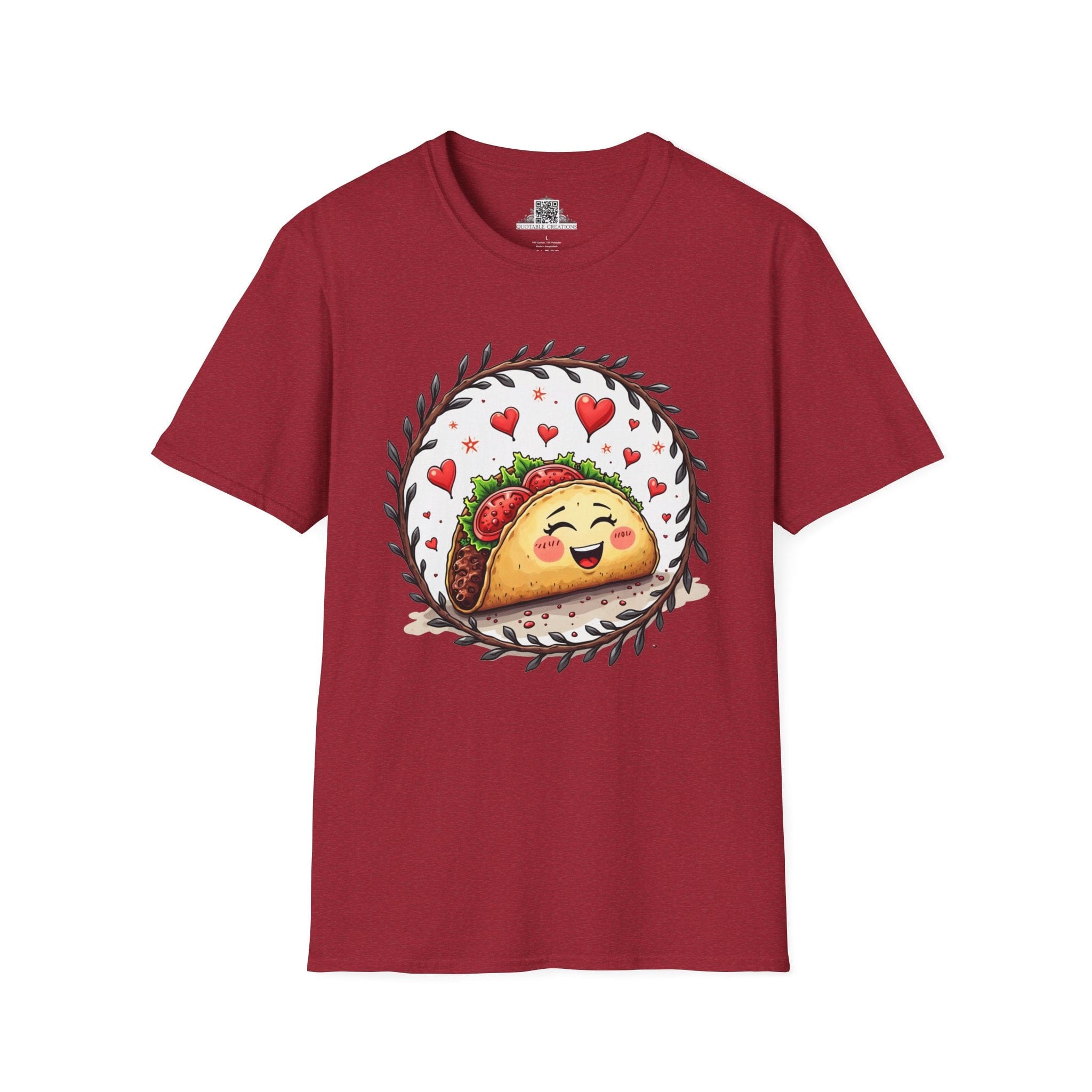 Printify T-Shirt S / Antique Cherry Red Taco 'Bout Love - Love & Fun T-Shirt
