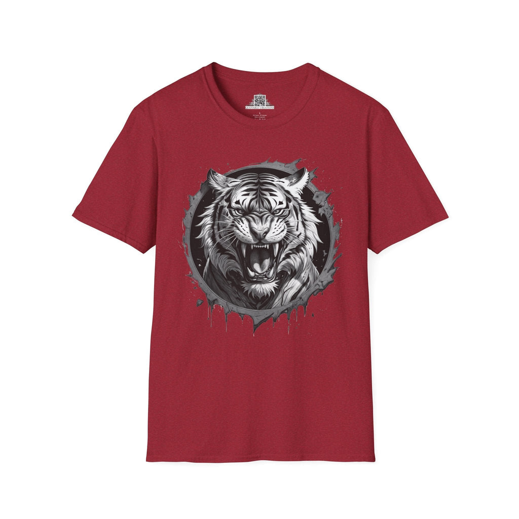 Printify T-Shirt S / Antique Cherry Red Tiger Wild Motivation - T-Shirt