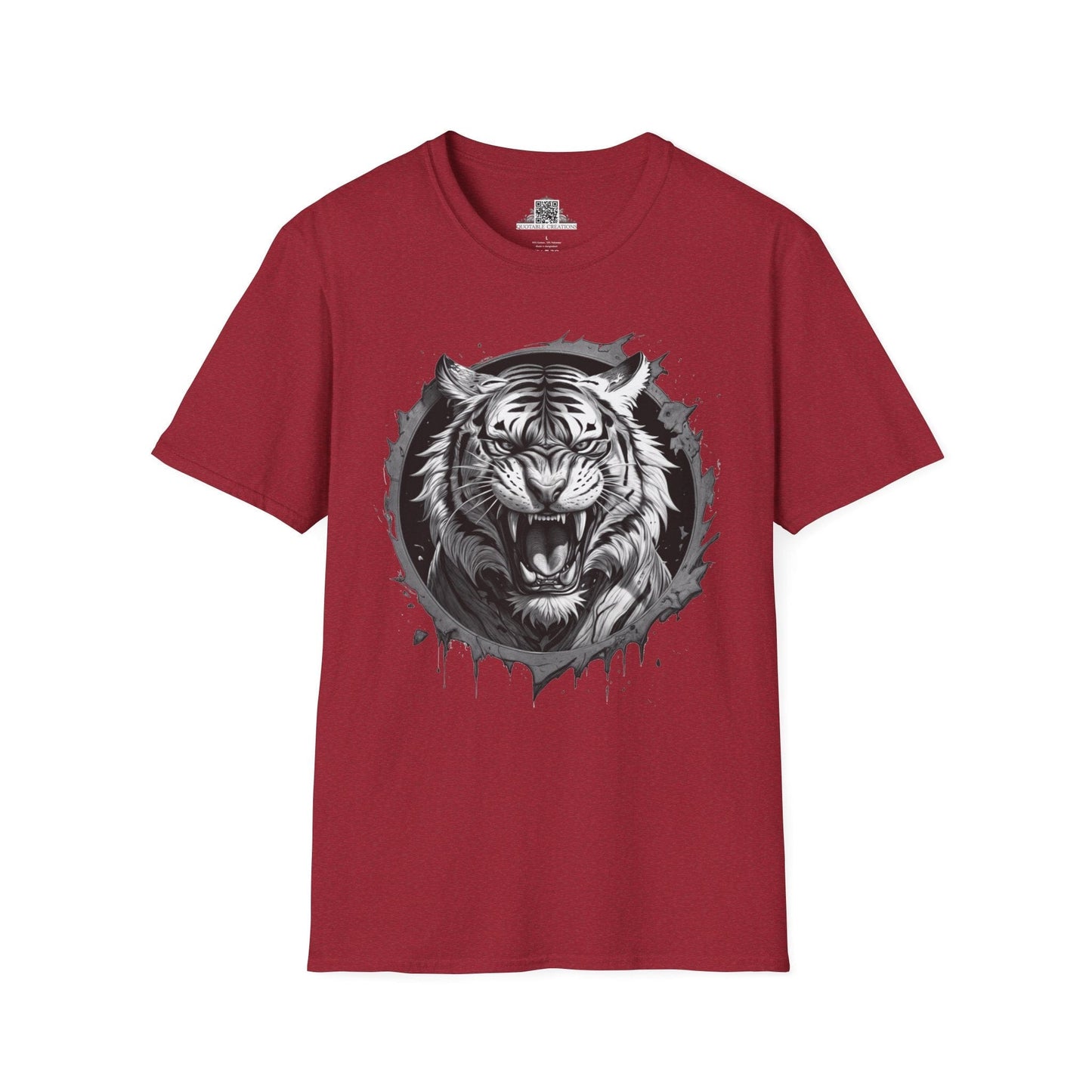 Printify T-Shirt S / Antique Cherry Red Tiger Wild Motivation - T-Shirt