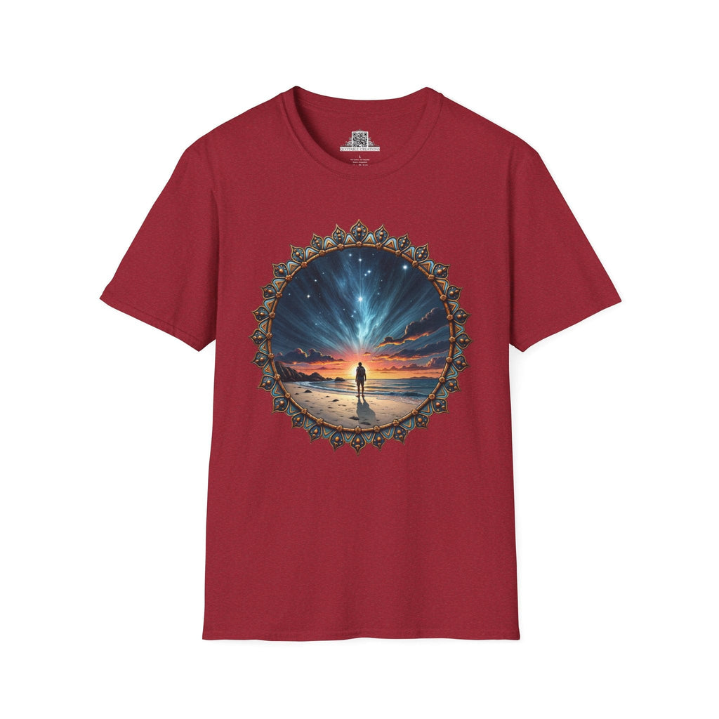 Printify T-Shirt S / Antique Cherry Red We Are Not Alone UFO & Cosmic - T-Shirt