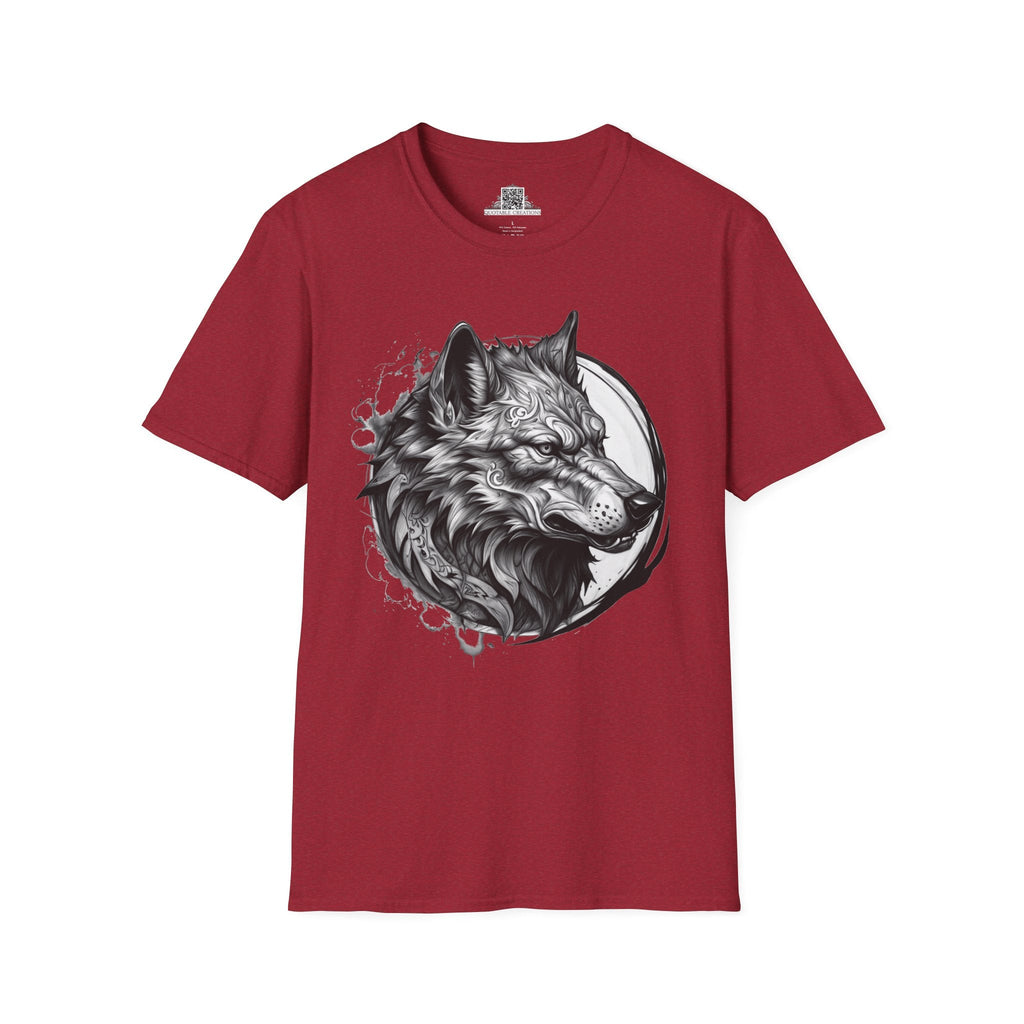 Printify T-Shirt S / Antique Cherry Red Wolf Wild Motivation - T-Shirt