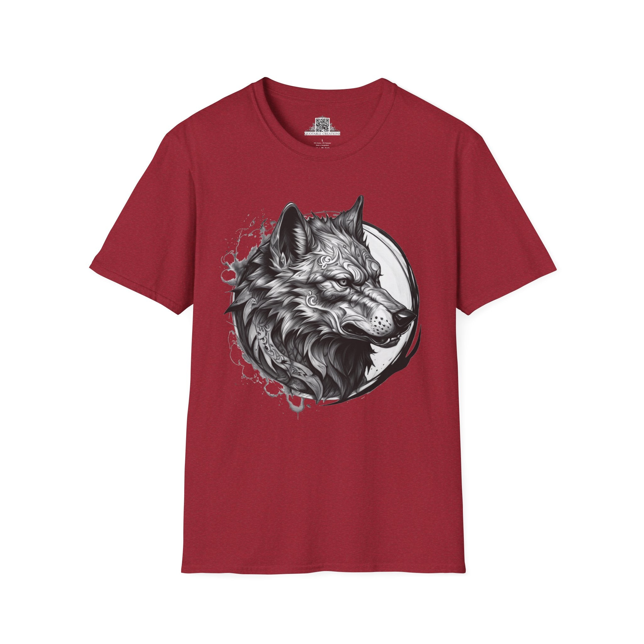 Printify T-Shirt S / Antique Cherry Red Wolf Wild Motivation - T-Shirt