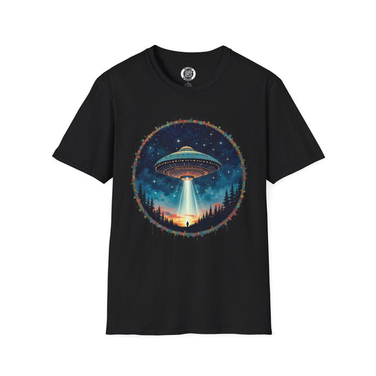 Printify T-Shirt S / Black Aliens Are Here - UFO & Cosmic T-Shirt