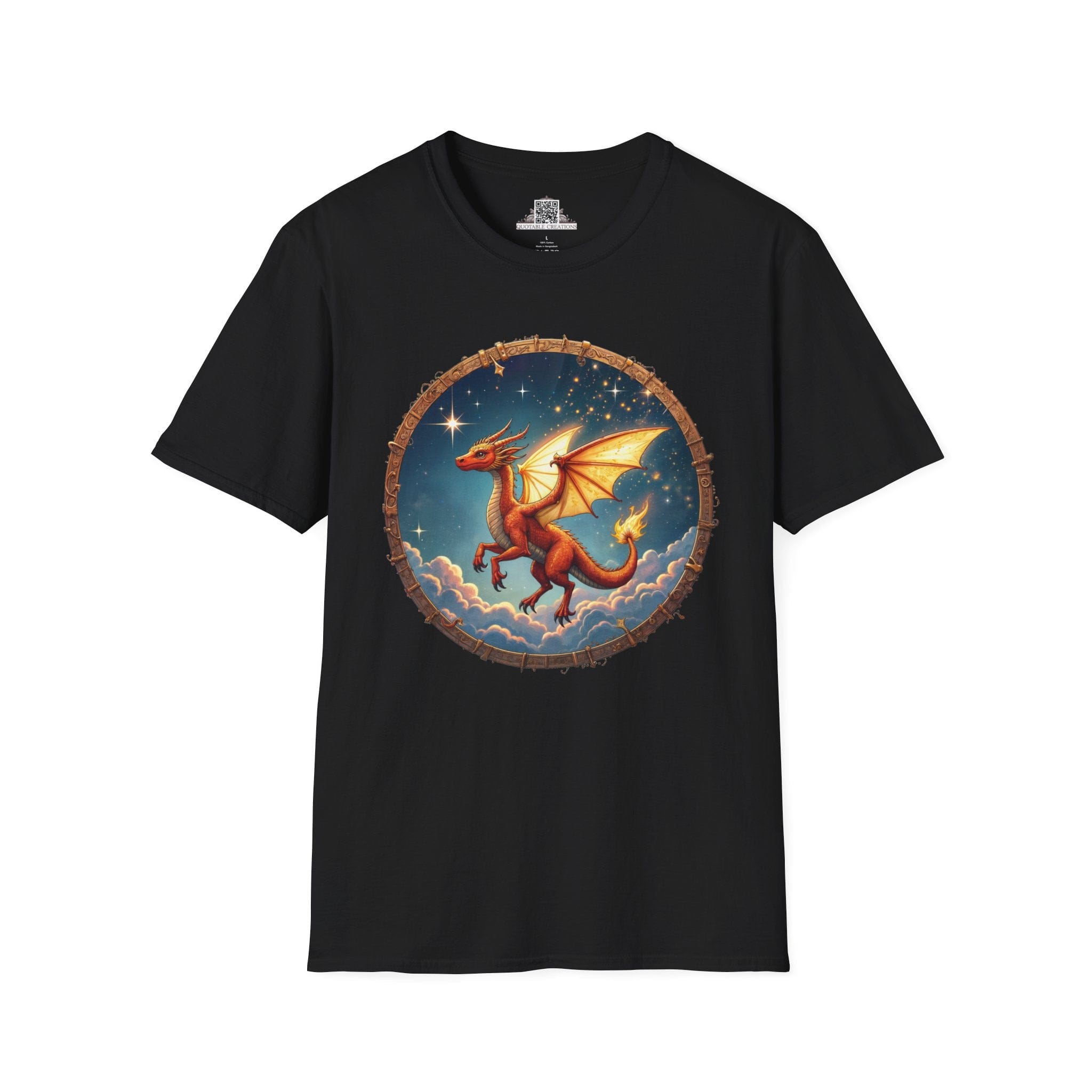 Printify T-Shirt S / Black Celestial Flame - Dragons & Magic T-Shirt