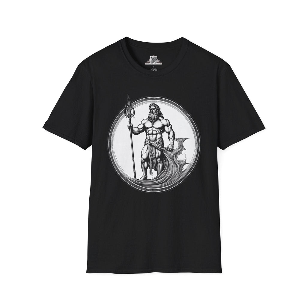 Printify T-Shirt S / Black Poseidon - Heroes & Quests T-Shirt