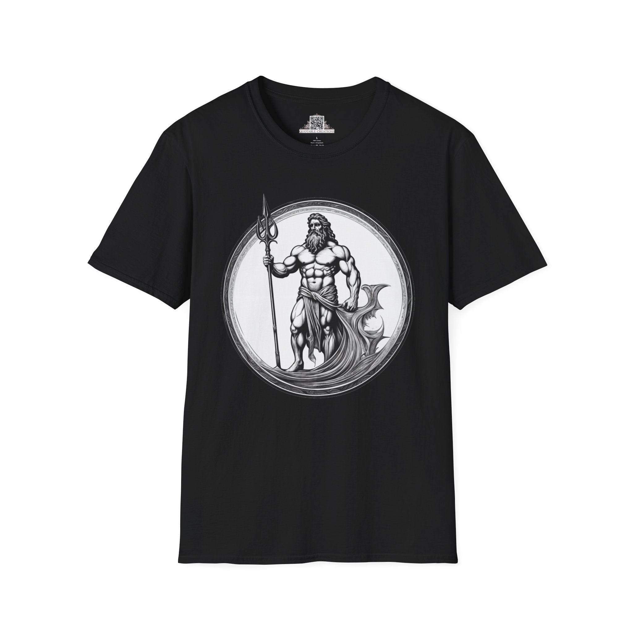 Printify T-Shirt S / Black Poseidon - Heroes & Quests T-Shirt