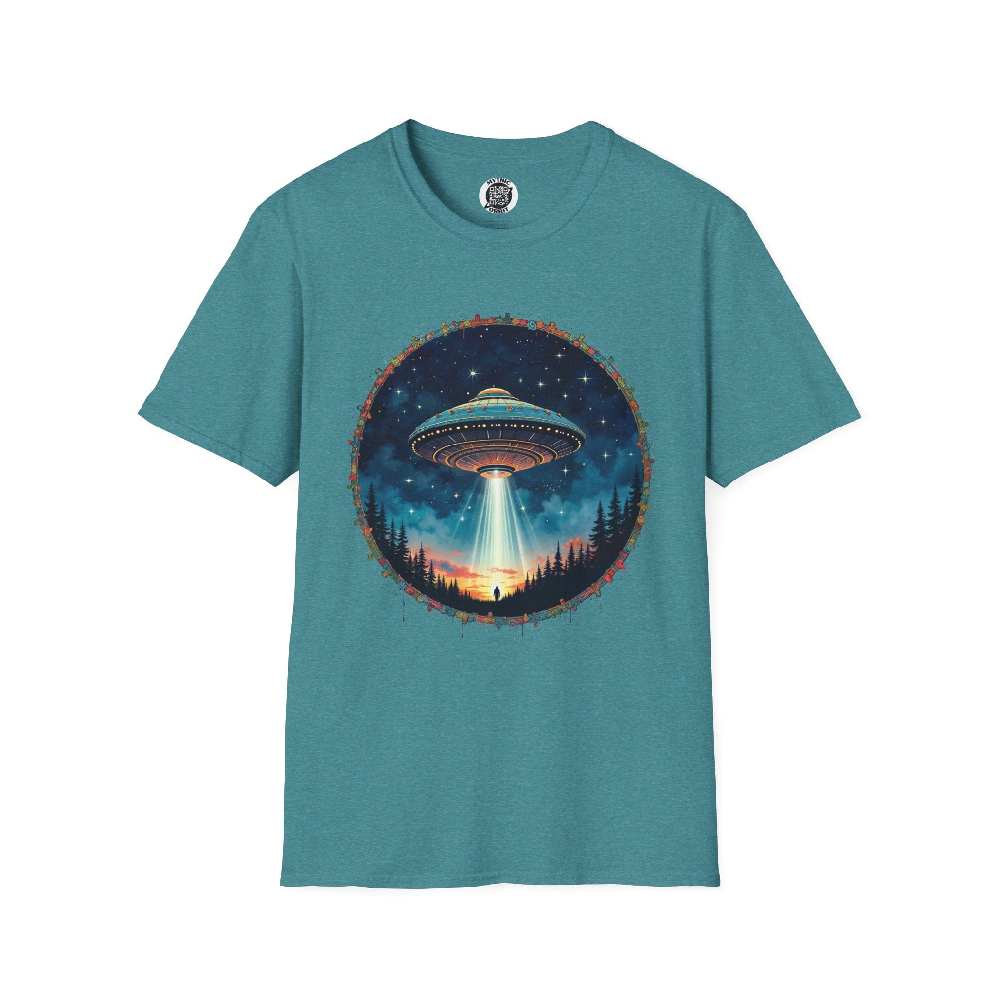 Printify T-Shirt S / Heather Galapagos Blue Aliens Are Here - UFO & Cosmic T-Shirt