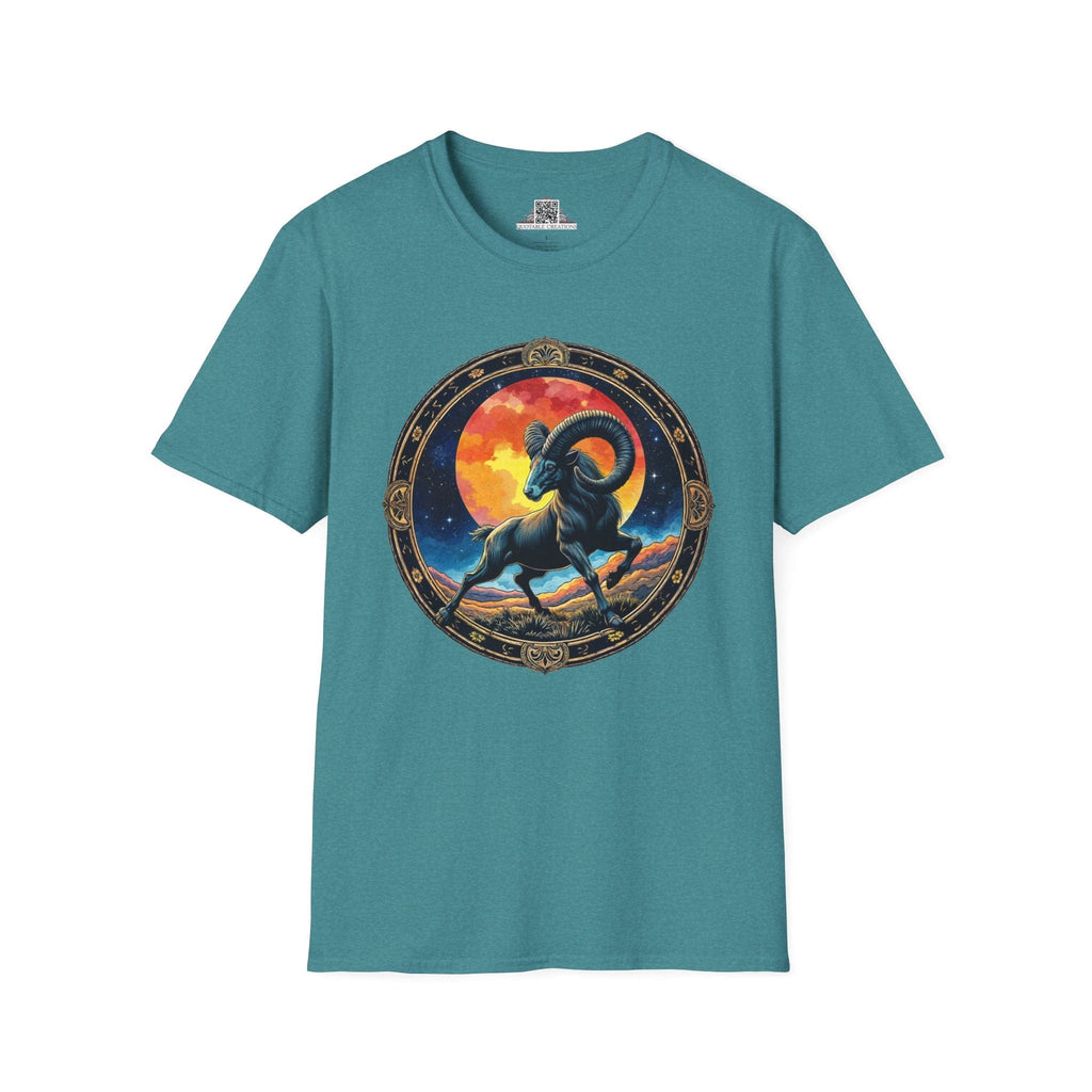 Printify T-Shirt S / Heather Galapagos Blue Aries Zodiac Astrology - T-Shirt