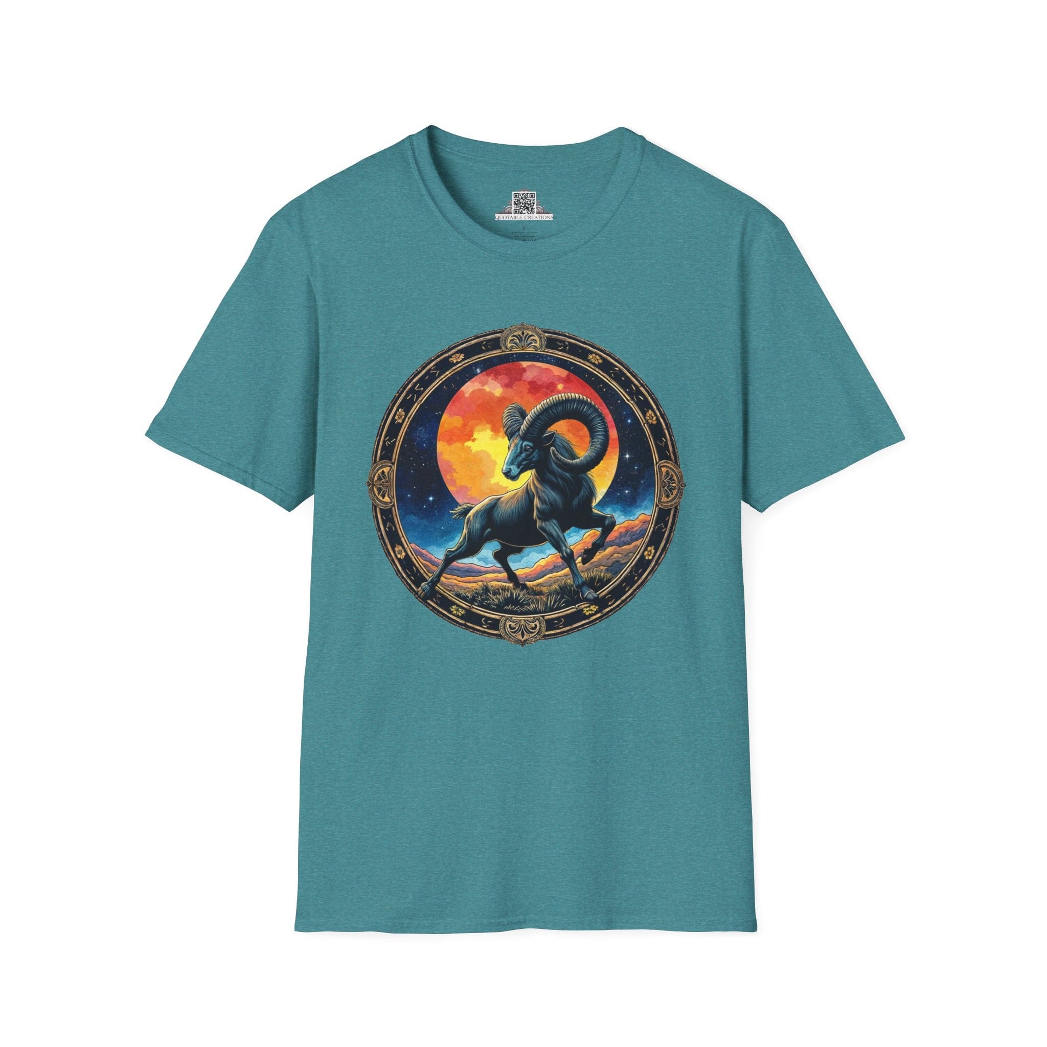 Printify T-Shirt S / Heather Galapagos Blue Aries Zodiac Astrology - T-Shirt