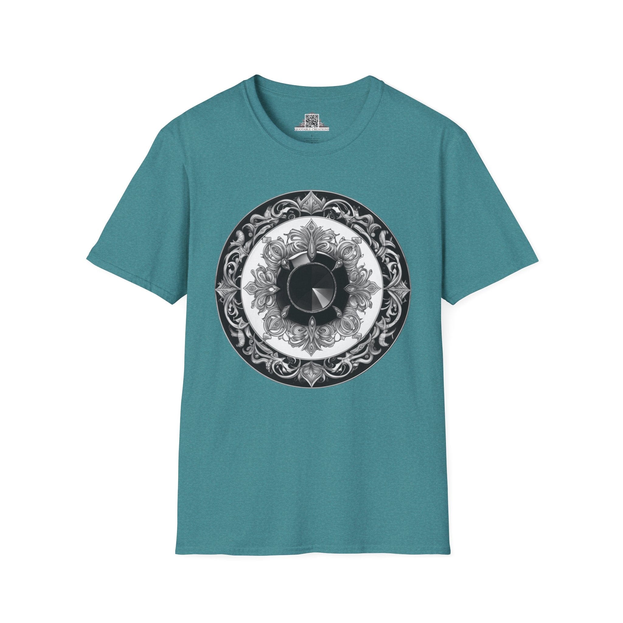 Printify T-Shirt S / Heather Galapagos Blue Black Tourmaline - Crystals & Gemstones T-Shirt