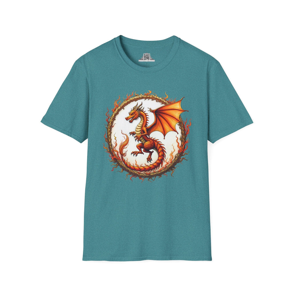 Printify T-Shirt S / Heather Galapagos Blue Blazewing - Dragons & Magic T-Shirt