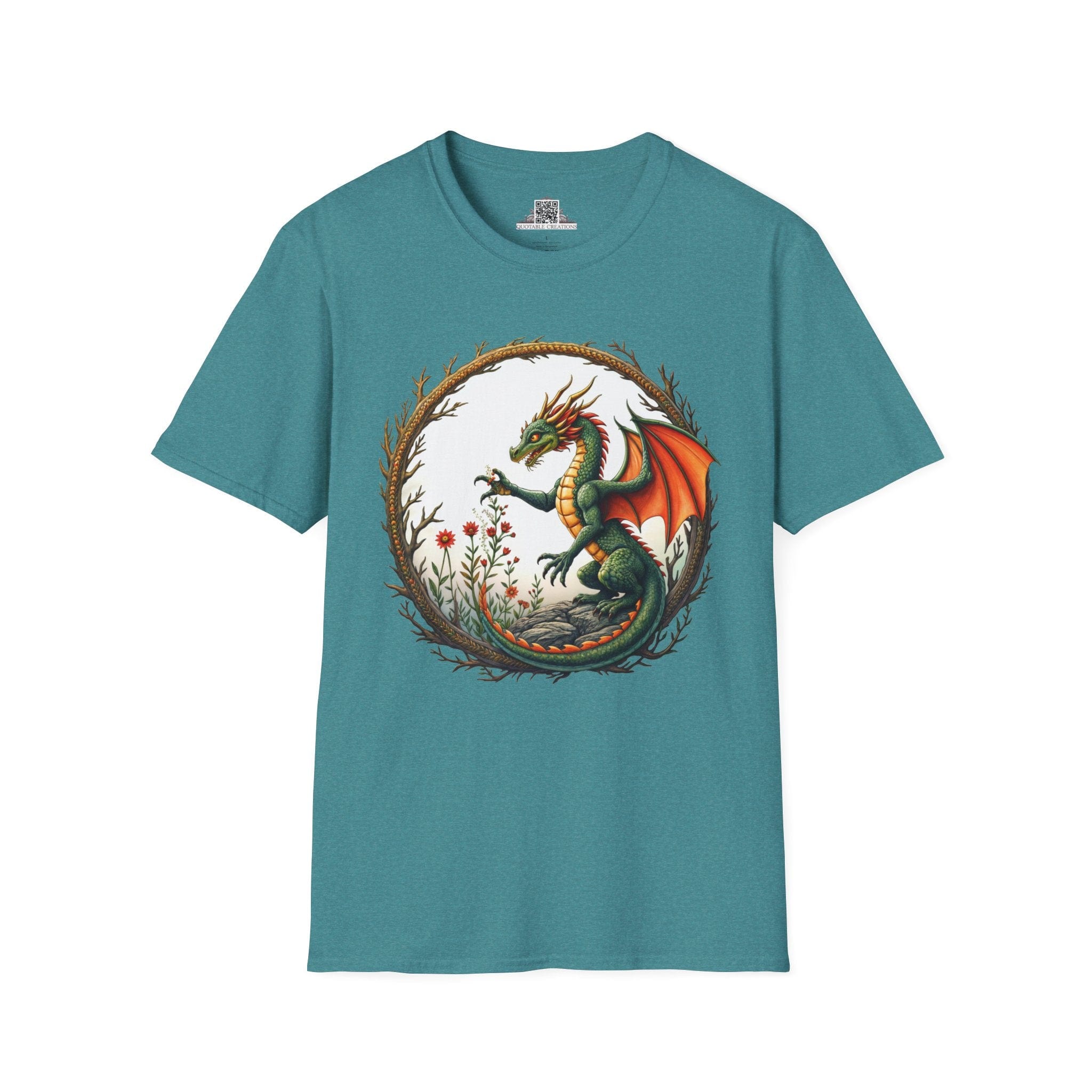 Printify T-Shirt S / Heather Galapagos Blue Blossomwing - Dragons & Magic T-Shirt