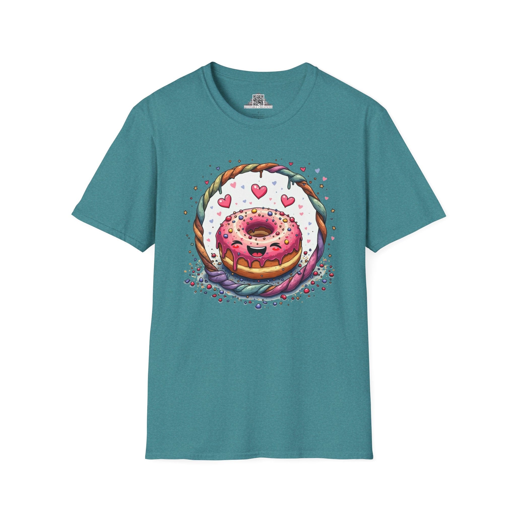 Printify T-Shirt S / Heather Galapagos Blue Donut Worry - Love & Fun T-Shirt