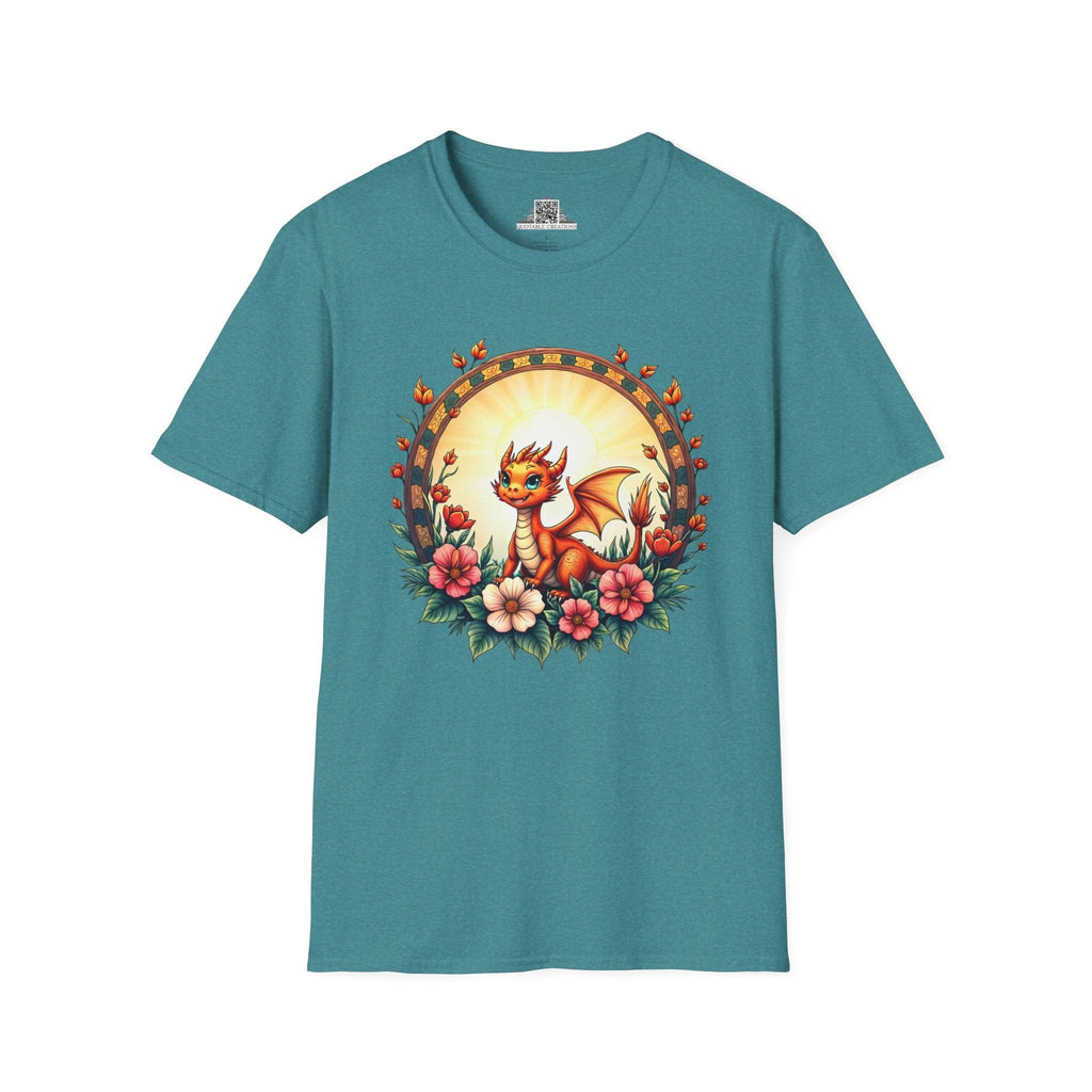 Printify T-Shirt S / Heather Galapagos Blue Emberheart - Dragons & Magic T-Shirt