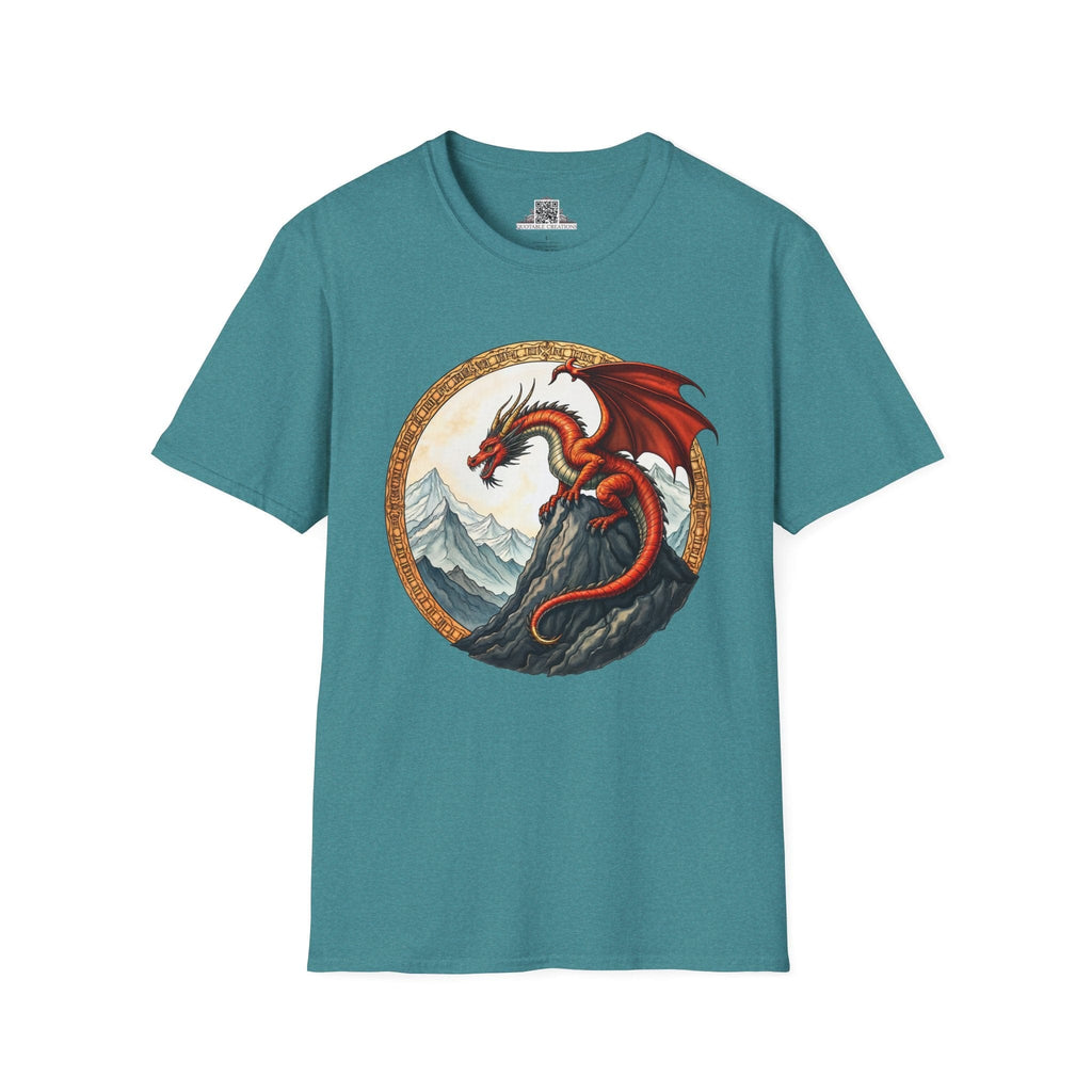 Printify T-Shirt S / Heather Galapagos Blue Frostfire - Dragons & Magic T-Shirt