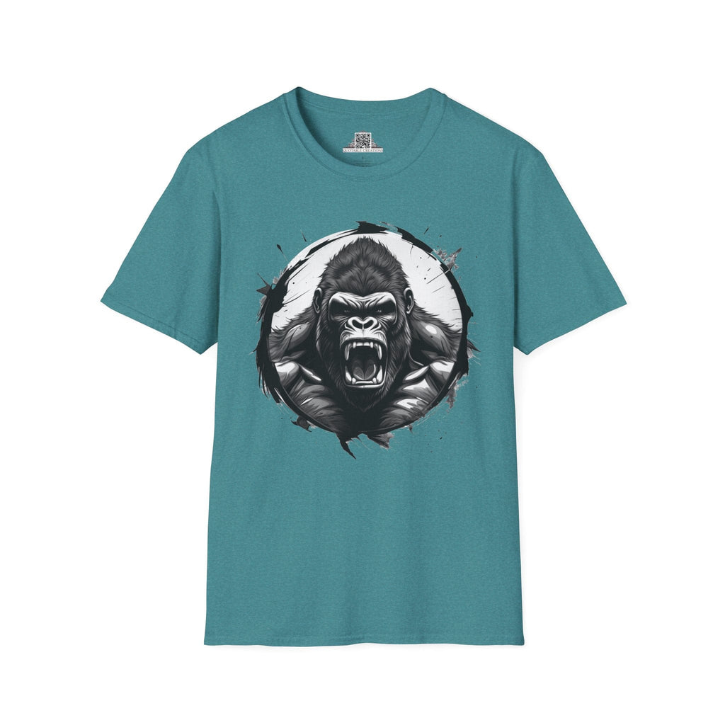 Printify T-Shirt S / Heather Galapagos Blue Gorilla Wild Motivation - T-Shirt